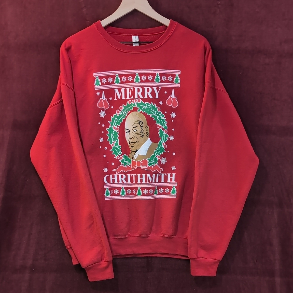 Mike Tyson Merry Chrithmith Christmas Holiday Sweatshirt Size XL